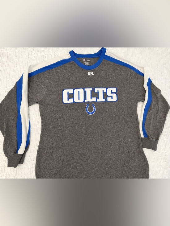 Team Apparel Tops - COLTS Team Apparel NFL Crewneck Sweatshirt in Blue & Gray